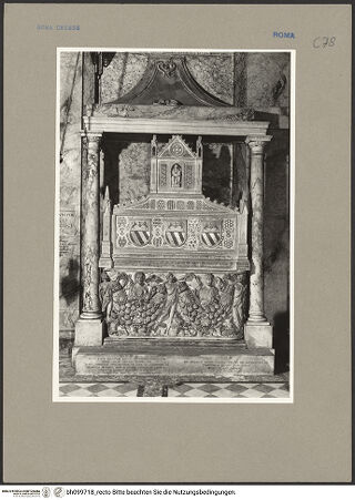 Vorderseite von ICCD [https://www.deutsche-digitale-bibliothek.de/content/lizenzen/rv-ez/] Grabmonument für Luca Savelli (gest. 1266) - , bh099718_recto. Foto.