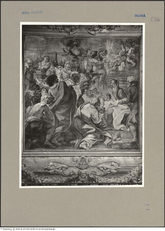 Vorderseite von ICCD [https://www.deutsche-digitale-bibliothek.de/content/lizenzen/rv-ez/] Zyklus von Szenen aus dem Marienlebenlinke Wand: Anbetung der Könige - , bh099738_recto. Foto.