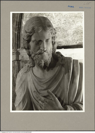 Vorderseite von Hutzel, Max [https://www.deutsche-digitale-bibliothek.de/content/lizenzen/rv-ez/] Die Schlüsselübergabe - Christus, Detail: Oberkörper, bh099757_recto. Foto.