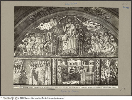 Vorderseite von Anderson [https://www.deutsche-digitale-bibliothek.de/content/lizenzen/rv-ez/] Silvesterlegende - Fresken der Eingangswand (oberhalb der Tür), bh099825_recto. Foto.