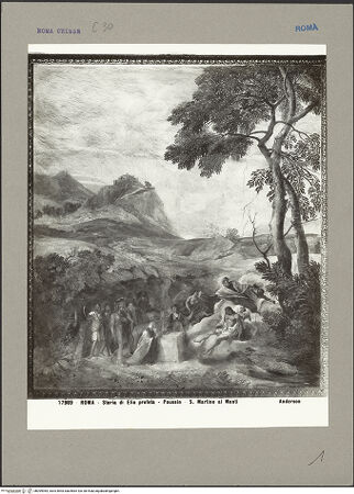 Vorderseite von Alinari [https://www.deutsche-digitale-bibliothek.de/content/lizenzen/rv-ez/] Landschaften mit Episoden aus der Vita des Propheten EliasProphezeiung des Basilides über das Schicksal des Titus (und die Einnahme Jerusalems) - Gesamtansicht, bh099984_recto. Foto.