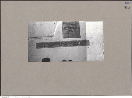 Vorderseite von Bibliotheca Hertziana [https://www.deutsche-digitale-bibliothek.de/content/lizenzen/rv-fz/] Inschrift - Gesamtansicht, bh100429_recto. Foto: Kämpf, Hellmut.