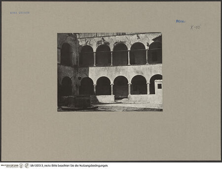 Vorderseite von ICCD [https://www.deutsche-digitale-bibliothek.de/content/lizenzen/rv-ez/] Santa Maria in AracoeliChiostro - , bh100513_recto. Foto.