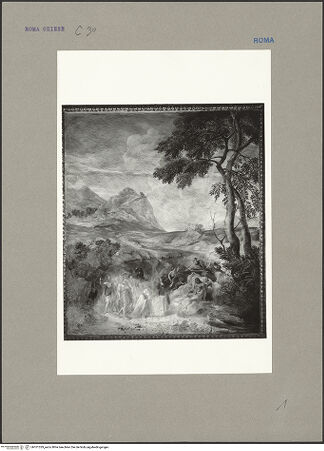 Vorderseite von ICCD [https://www.deutsche-digitale-bibliothek.de/content/lizenzen/rv-ez/] Landschaften mit Episoden aus der Vita des Propheten EliasProphezeiung des Basilides über das Schicksal des Titus (und die Einnahme Jerusalems) - Gesamtansicht, bh101329_recto. Foto.