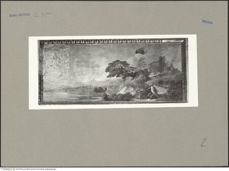 Vorderseite von ICCD [https://www.deutsche-digitale-bibliothek.de/content/lizenzen/rv-ez/] Landschaften mit Episoden aus der Vita des Propheten EliasOpfer des Elias (?) - Gesamtansicht, bh101333_recto. Foto.