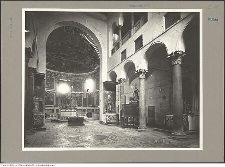 Vorderseite von ICCD [https://www.deutsche-digitale-bibliothek.de/content/lizenzen/rv-fz/] Santi Quattro Coronati - Inneres, nach Nordwesten, bh101583_recto. Foto.