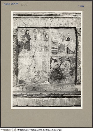 Vorderseite von Hutzel, Max [https://rightsstatements.org/page/CNE/1.0/] Szenen aus dem Leben und der Passion Christi, verschiedene Märtyrer und Szenen aus der Vita der Heiligen Urban und CaeciliaVita und Passion Christi - Oben: Grablegung Christi und die drei Marien am Grabe; unten: Noli me tangere und Christus im Limbus, bh102320_recto. Foto: Hutzel, Max.