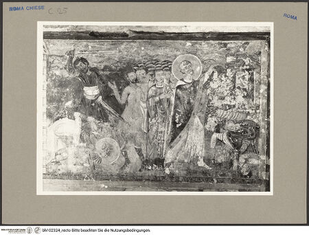 Vorderseite von Hutzel, Max [https://rightsstatements.org/page/CNE/1.0/] Szenen aus dem Leben und der Passion Christi, verschiedene Märtyrer und Szenen aus der Vita der Heiligen Urban und CaeciliaVita der Heiligen Urban und Caecilia - Enthauptung des Anolinus, Urban lässt den Jupiter-Tempel einstürzen, bh102324_recto. Foto: Hutzel, Max.