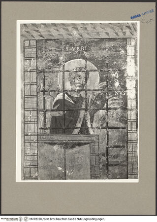 Vorderseite von Hutzel, Max [https://rightsstatements.org/page/CNE/1.0/] Szenen aus dem Leben und der Passion Christi, verschiedene Märtyrer und Szenen aus der Vita der Heiligen Urban und CaeciliaVita der Heiligen Urban und Caecilia - Urban tauft den Kerkermeister Anolinus, bh102328_recto. Foto: Hutzel, Max.