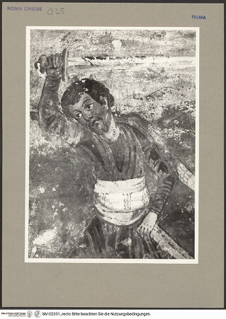 Vorderseite von Hutzel, Max [https://rightsstatements.org/page/CNE/1.0/] Szenen aus dem Leben und der Passion Christi, verschiedene Märtyrer und Szenen aus der Vita der Heiligen Urban und CaeciliaVita der Heiligen Urban und Caecilia - Enthauptung des Anolinus, Detail: Scharfrichter, bh102331_recto. Foto: Hutzel, Max.