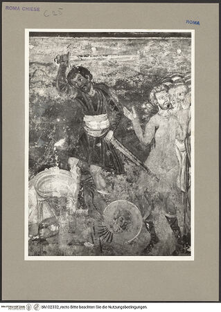 Vorderseite von Hutzel, Max [https://rightsstatements.org/page/CNE/1.0/] Szenen aus dem Leben und der Passion Christi, verschiedene Märtyrer und Szenen aus der Vita der Heiligen Urban und CaeciliaVita der Heiligen Urban und Caecilia - Enthauptung des Anolinus, bh102332_recto. Foto: Hutzel, Max.