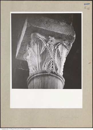 Vorderseite von Hutzel, Max [https://www.deutsche-digitale-bibliothek.de/content/lizenzen/rv-ez/] Kapitelle der Nordarkade und des NordseitenschiffesKapitell 6 - Seitenansicht, bh102496_recto. Foto: Hutzel, Max.