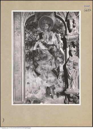 Vorderseite von ICCD [https://www.deutsche-digitale-bibliothek.de/content/lizenzen/rv-ez/] Augustinus und Johannes der Täufer (Grabmal des Königs Ladislaus)Johannes der Täufer - Gesamtansicht, bh103094_recto. Foto.