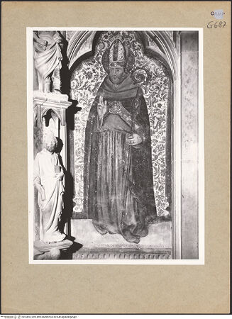 Vorderseite von ICCD [https://www.deutsche-digitale-bibliothek.de/content/lizenzen/rv-ez/] Augustinus und Johannes der Täufer (Grabmal des Königs Ladislaus)Augustinus - Gesamtansicht, bh103095_recto. Foto.