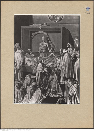Vorderseite von ICCD [https://www.deutsche-digitale-bibliothek.de/content/lizenzen/rv-fz/] Tod des heiligen Romuald von Camaldoli - Gesamtansicht, bh103170_recto. Foto.