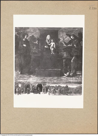 Vorderseite von ICCD [https://www.deutsche-digitale-bibliothek.de/content/lizenzen/rv-ez/] Madonna mit der heiligen Restituta und dem Erzengel Michael - Gesamtansicht, bh103182_recto. Foto.