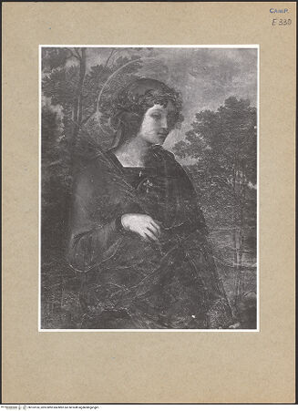 Vorderseite von ICCD [https://www.deutsche-digitale-bibliothek.de/content/lizenzen/rv-ez/] Madonna mit der heiligen Restituta und dem Erzengel Michael - Detail: Restituta, bh103183_recto. Foto.