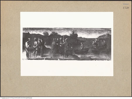 Vorderseite von ICCD [https://www.deutsche-digitale-bibliothek.de/content/lizenzen/rv-ez/] Madonna mit der heiligen Restituta und dem Erzengel Michael - Detail: Predella, rechte Seite, bh103185_recto. Foto.