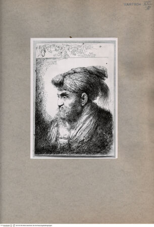 Vorderseite von  [http://creativecommons.org/publicdomain/mark/1.0/] Kopf eines Mannes in orientalischer Kleidung - , bh103189. Foto.