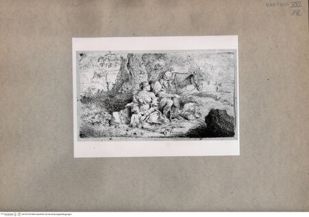 Vorderseite von  [http://creativecommons.org/publicdomain/mark/1.0/] Ruhe auf der Flucht nach Ägypten - , bh103193. Foto.