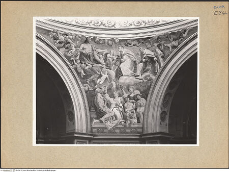 Vorderseite von ICCD [https://www.deutsche-digitale-bibliothek.de/content/lizenzen/rv-ez/] Szenen aus dem Leben des heiligen JanuariusDer heilige Januarius empfiehlt Christus die Schutzheiligen Neapels - Gesamtansicht, bh103195_recto. Foto.