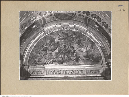 Vorderseite von ICCD [https://www.deutsche-digitale-bibliothek.de/content/lizenzen/rv-ez/] Szenen aus dem Leben des Heiligen JanuariusDie Abwehr der Neapel bedrohenden Sarazenen - Gesamtansicht (vor der Restaurierung), bh103203_recto. Foto.