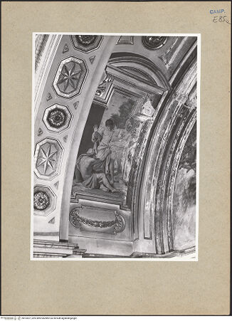 Vorderseite von ICCD [https://www.deutsche-digitale-bibliothek.de/content/lizenzen/rv-ez/] Szenen aus dem Leben des Heiligen JanuariusEin Bettler weist Zweiflern die Binden des heiligen Januarius vor - Gesamtansicht (vor der Restaurierung), bh103207_recto. Foto.