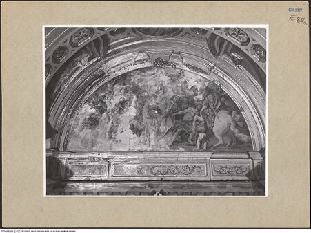 Vorderseite von ICCD [https://www.deutsche-digitale-bibliothek.de/content/lizenzen/rv-ez/] Szenen aus dem Leben des Heiligen JanuariusDie Überführung des heiligen Januarius und seiner Gefährten zu ihren Martyrium - Gesamtansicht (vor der Restaurierung), bh103209_recto. Foto.