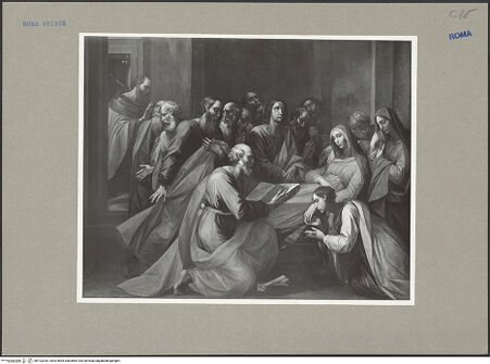 Vorderseite von ICCD [https://www.deutsche-digitale-bibliothek.de/content/lizenzen/rv-ez/] Tod Mariens - Gesamtansicht, bh103343_recto. Foto.