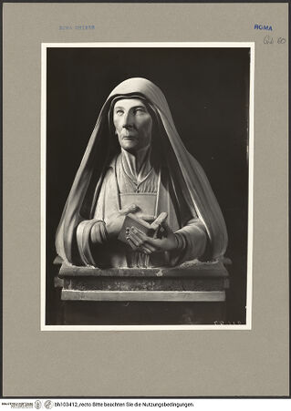 Vorderseite von ICCD [https://www.deutsche-digitale-bibliothek.de/content/lizenzen/rv-ez/] Grabmal von Vittoria Orsini - Büste der Verstorbenen, bh103412_recto. Foto.