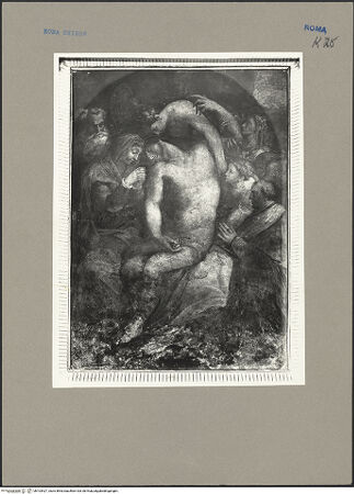 Vorderseite von ICCD [https://www.deutsche-digitale-bibliothek.de/content/lizenzen/rv-ez/] Beweinung Christi mit Porträt des Kardinals Johann Albrecht von Brandenburg - Gesamtansicht, bh103427_recto. Foto.