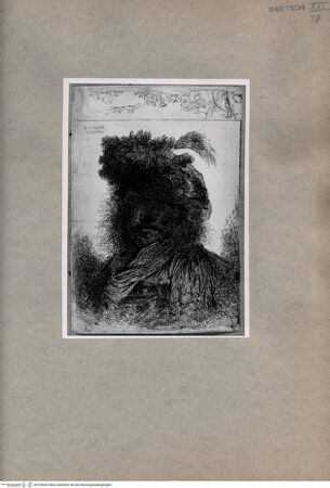 Vorderseite von  [http://creativecommons.org/publicdomain/mark/1.0/] Kopf eines Mannes, sehr dunkel - , bh103643. Foto.