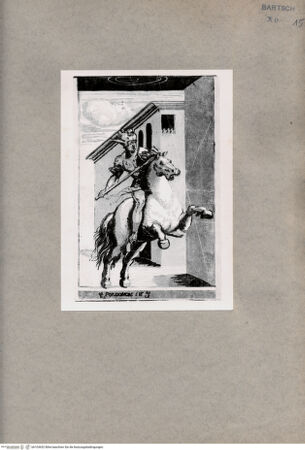 Vorderseite von  [http://creativecommons.org/publicdomain/mark/1.0/] Bewaffneter Reiter - , bh103652. Foto.