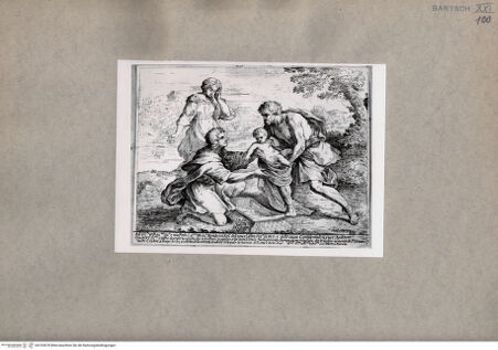 Vorderseite von  [http://creativecommons.org/publicdomain/mark/1.0/] Moses wird am Ufer des Nils ausgesetzt - , bh103678. Foto.