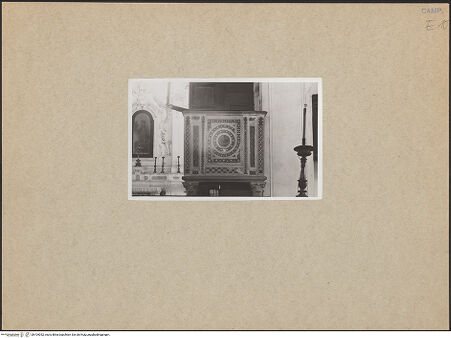 Vorderseite von Bibliotheca Hertziana [https://www.deutsche-digitale-bibliothek.de/content/lizenzen/rv-fz/] Detail, bh104052_recto. Foto: Schwarz, Heinrich Mathias.