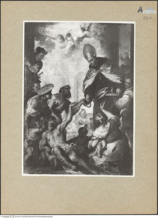 Vorderseite von Sopr. BAS NA [https://www.deutsche-digitale-bibliothek.de/content/lizenzen/rv-ez/] Die Barmherzigkeit des hl. Thomas von Villanova - Gesamtansicht, bh104123_recto. Foto.
