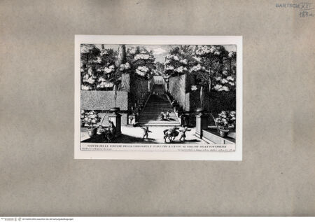 Vorderseite von  [http://creativecommons.org/publicdomain/mark/1.0/] Sicht auf die Fontana della Cordonata - , bh104306. Foto.