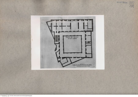 Vorderseite von  [http://creativecommons.org/publicdomain/mark/1.0/] Grundriss des Palazzo in Santo Spirito - , bh104321. Foto.