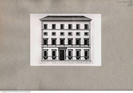 Vorderseite von  [http://creativecommons.org/publicdomain/mark/1.0/] Palazzo in der strada del Gesù, Stadtteil Pigna - , bh104325. Foto.