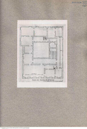 Vorderseite von  [http://creativecommons.org/publicdomain/mark/1.0/] Grundriss des Palazzo Mellini - , bh104326. Foto.