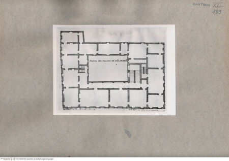 Vorderseite von  [http://creativecommons.org/publicdomain/mark/1.0/] Grundriss des Palazzo Lancellotti - , bh104330. Foto.