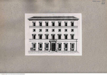 Vorderseite von  [http://creativecommons.org/publicdomain/mark/1.0/] Fassade des Palazzo Sacchetti - , bh104335. Foto.