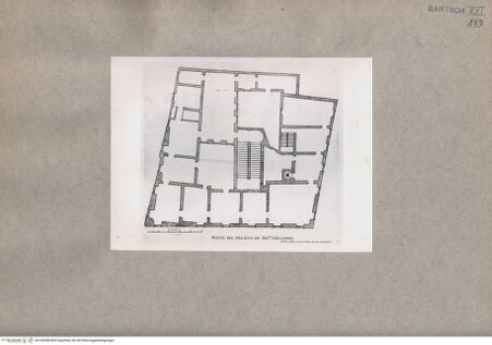 Vorderseite von  [http://creativecommons.org/publicdomain/mark/1.0/] Grundriss des Palazzo Crescenti - , bh104358. Foto.