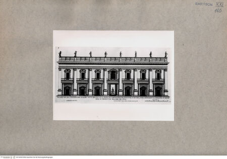 Vorderseite von  [http://creativecommons.org/publicdomain/mark/1.0/] Fassade des Palazzo dei Conservatori - , bh104365. Foto.