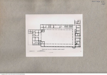 Vorderseite von  [http://creativecommons.org/publicdomain/mark/1.0/] Grundriss des Palazzo Pontificio a Monte Cavallo - , bh104367. Foto.