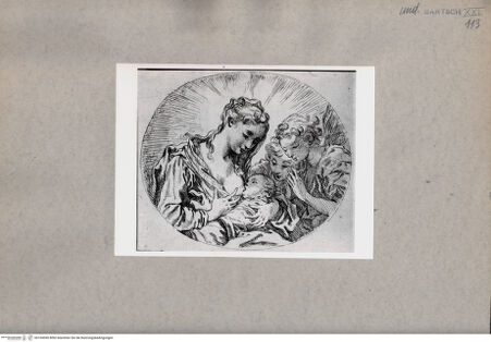 Vorderseite von  [http://creativecommons.org/publicdomain/mark/1.0/] Maria stillt das Christuskind - , bh104590. Foto.