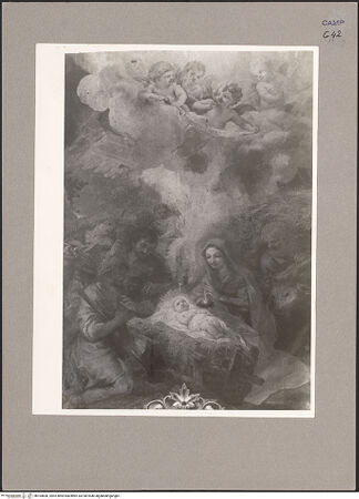 Vorderseite von Hutzel, Max [https://www.deutsche-digitale-bibliothek.de/content/lizenzen/rv-ez/] Die Anbetung des Christuskindes durch die Hirten - Gesamtansicht, bh104830_recto. Foto: Hutzel, Max.