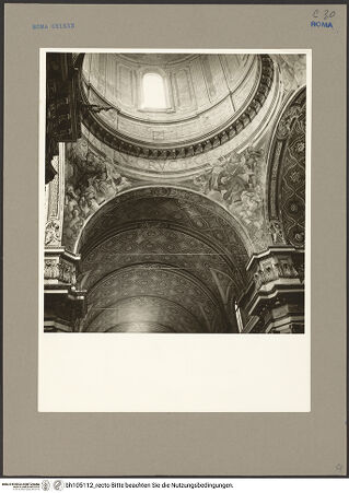 Vorderseite von Hutzel, Max [https://www.deutsche-digitale-bibliothek.de/content/lizenzen/rv-fz/] Sant'Andrea delle Fratte - Kuppeltambour, Pendentifs und Langhausgewölbe, bh105112_recto. Foto: Hutzel, Max.