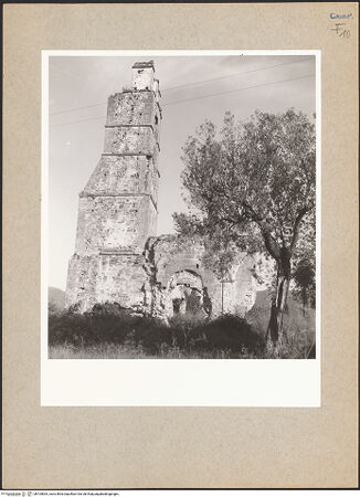 Vorderseite von Bibliotheca Hertziana [https://www.deutsche-digitale-bibliothek.de/content/lizenzen/rv-fz/] Santa Maria della Piana - Campanile, bh105834_recto. Foto: Lehmann-Brockhaus, Otto.