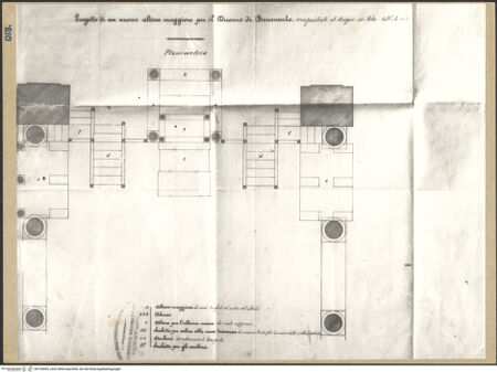 Vorderseite von Bollo, Carmine [https://www.deutsche-digitale-bibliothek.de/content/lizenzen/rv-ez/] Progetto di un nuovo altare maggiore per il Duomo di Benevento - Grundriss, bh105909_recto. Foto.